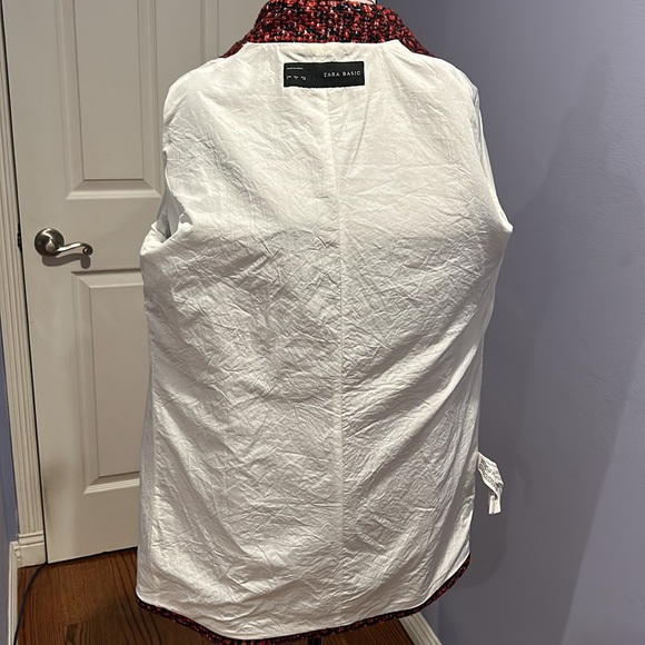 Zara Basic Tweed Boucle Boyfriend Plaid Pea Coat - Picture 14 of 16